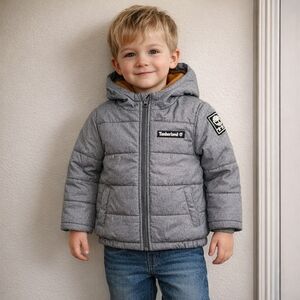 Timberland Kids' Gray Puffer Jacket 4T